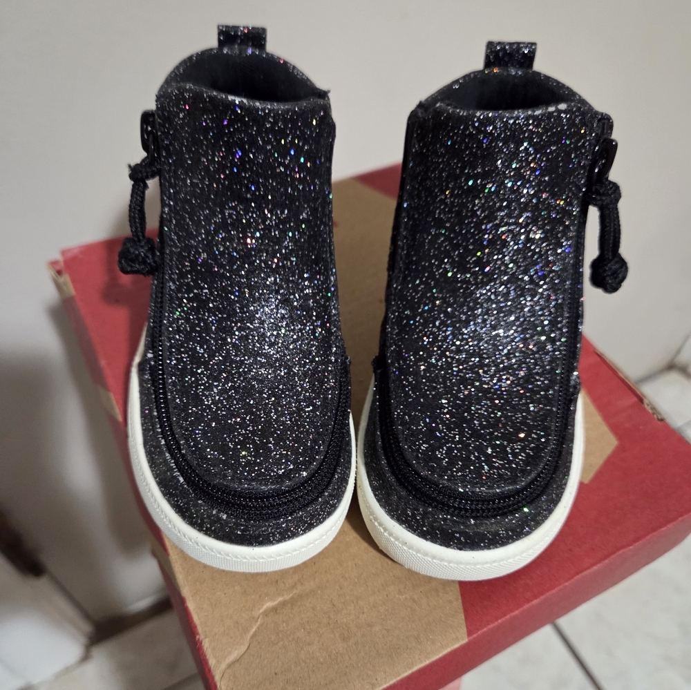 BILLY FOOTWEAR Black Glitter Adaptive Sneakers
